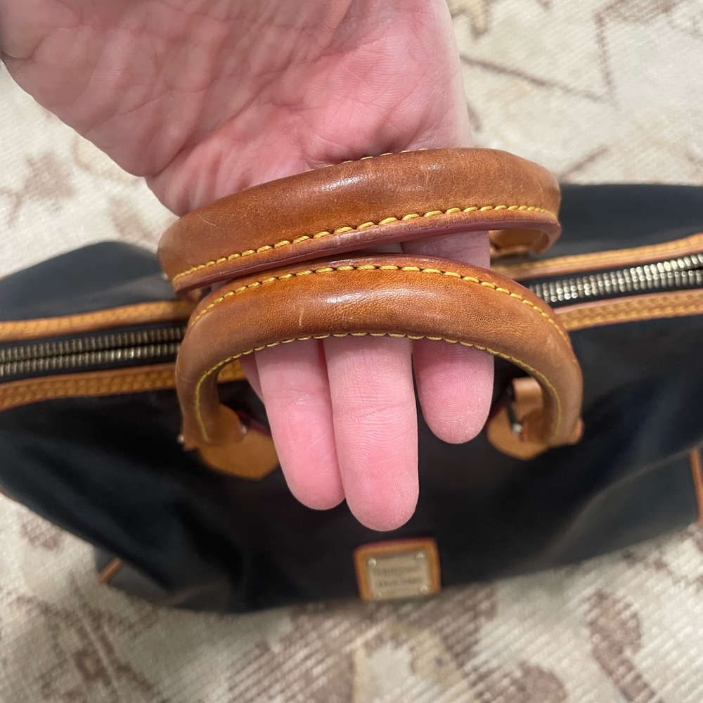 Dooney & Bourke Black and Tan Duffel Bag - Picture 2 of 8